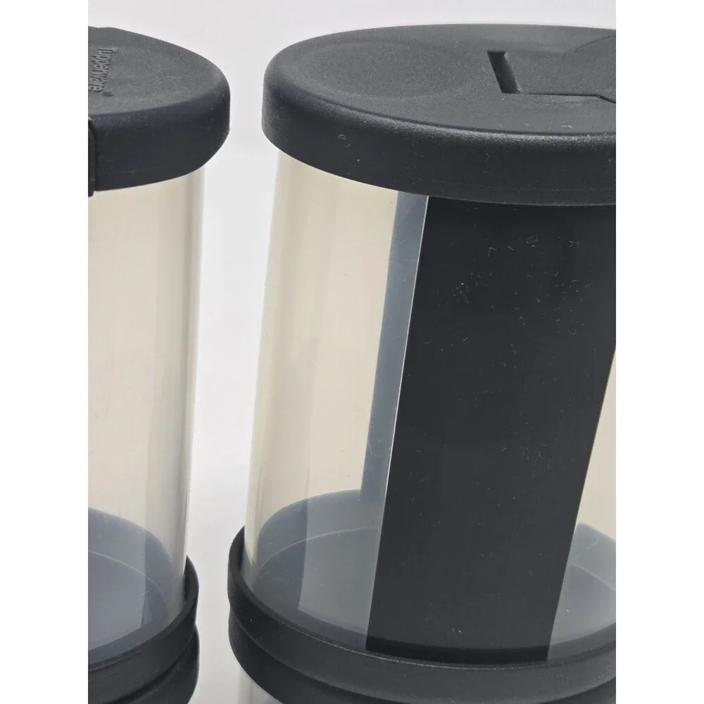 TUPPERWARE FOOD STORAGE BUNDLE SALT PEPPER SPICE CONTAINER BLACK SET OF 5 SHAKER